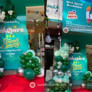 Trang Trí Khai Trương Nhà Sách Inkspire Tại Bình Trưng - TPHCM Mẫu trang trí khai trương nhà sách đơn giản đẹp cho inkspire