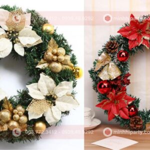 Vòng hoa nguyệt quế giáng sinh do Minh Hi Party cung cấp