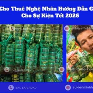 Bánh tét thành phẩm sau sự kiện do nghệ nhân Sự Kiện Minh Hi hướng dẫn