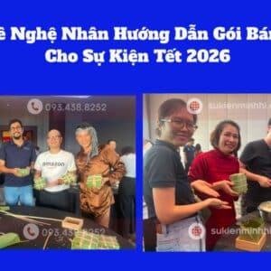 Thuê nghệ nhân hướng dẫn gói bánh chưng cho kiện tết 2026 tại Sự Kiện Minh Hi với nhiều năm kinh nghiệm và chuyên nghiệp