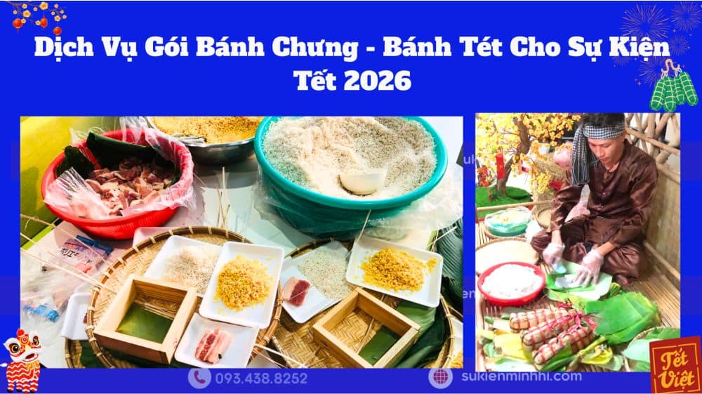 Nguyên liệu gói bánh chưng - bánh tét cho sự kiện tết của Sự Kiện Minh Hi