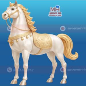 Cung Cấp Mô Hình Ngựa Tết 2026 Đẹp - Mẫu Mới Nhất Năm Bính Ngọ Mô hình ngựa tết 2026 với mẫu ngựa trắng sang trọng bức phá cho năm mới