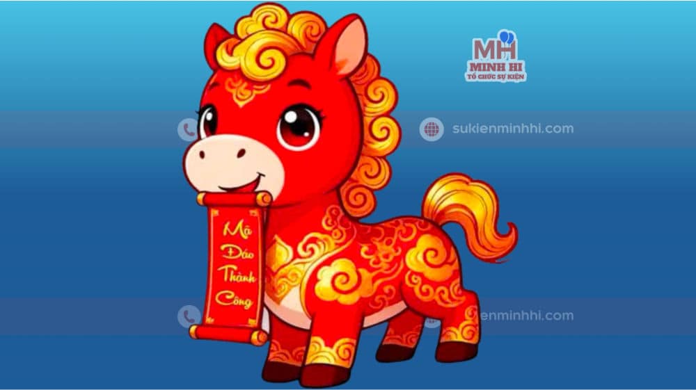 Cung Cấp Mô Hình Ngựa Tết 2026 Đẹp - Mẫu Mới Nhất Năm Bính Ngọ Ngựa chibi mô hình 2026 với mẫu ngựa đỏ xinh xắn với câu chúc " Mã Đáo Thành Công"
