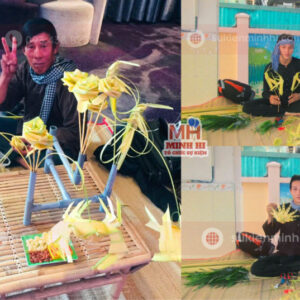 Nghệ nhân xếp lá dừa tại sự kiện do Sự Kiện Minh Hi cung cấp