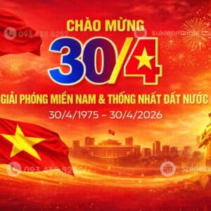 Trang trí phông nền 30/4 với chủ đề cờ đỏ sao vàng năm 2026