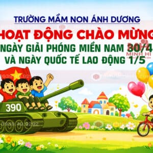 Trang trí sự kiện 30/4 với background chủ đề sân khấu văn nghệ