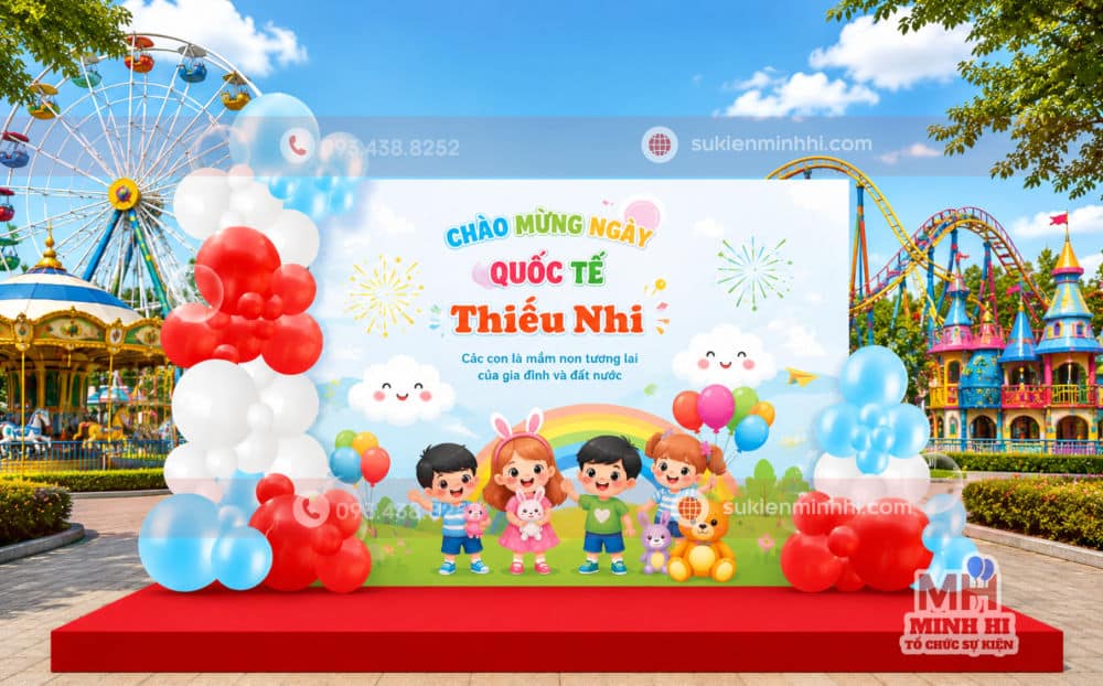 Backdrop 1/6 trang trí cho khu vui chơi