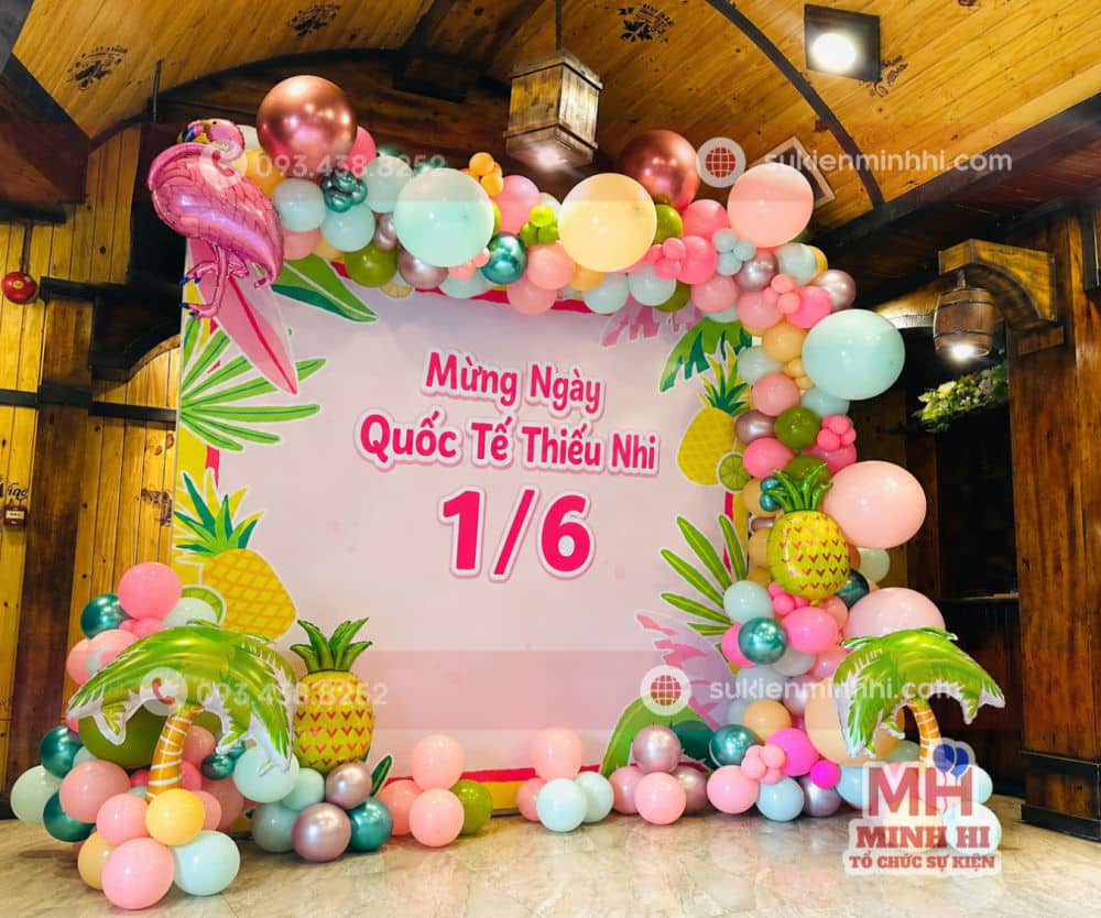 Dịch Vụ Trang Trí 1/6 Chuyên Nghiệp Tại TP.HCM – Đẹp Sáng Tạo, Thi Công Trọn Gói Mẫu trang trí quốc tế thiếu nhi 1/6 do Sự Kiện Minh Hi thực hiện thiết kế theo yêu cầu