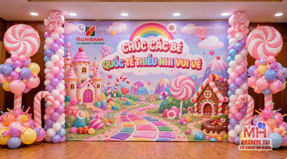 Dịch Vụ Trang Trí 1/6 Chuyên Nghiệp Tại TP.HCM – Đẹp Sáng Tạo, Thi Công Trọn Gói Trang trí 1/6 theo concept Candy Land