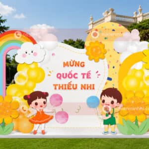 Trang trí 1/6 với backdrop thiết kế hiện đại