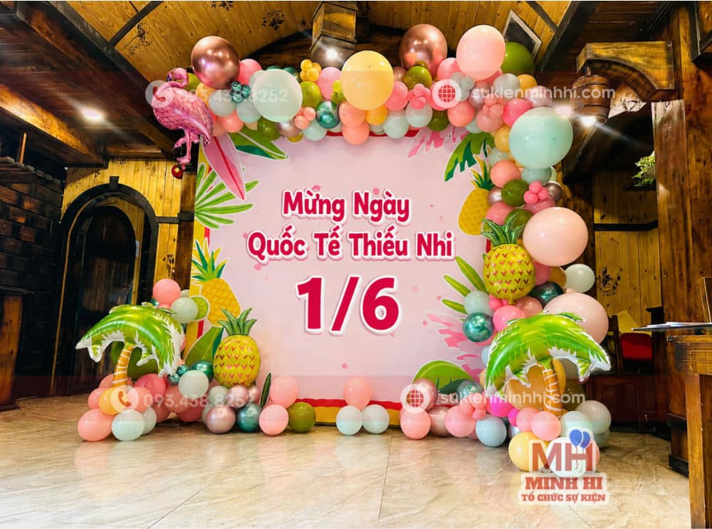 Dịch Vụ Trang Trí 1/6 Chuyên Nghiệp Tại TP.HCM – Đẹp Sáng Tạo, Thi Công Trọn Gói Trang trí 1/6 chủ đề trái cây do Sự Kiện Minh Hi thực hiện