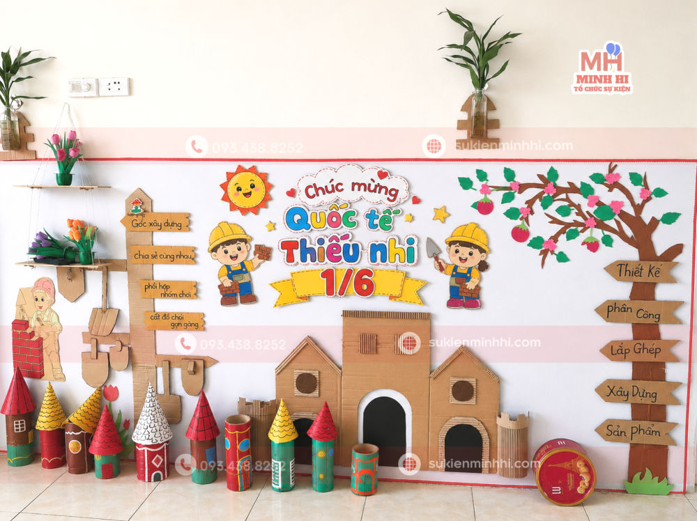 Cách Trang Trí 1/6 Đơn Giản Nhưng Đẹp Và Tiết Kiệm Trang trí 1/6 cho lớp học đơn giản với giấy màu