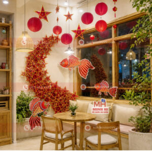 Decor trung thu cho quán caffe phong cách truyền thống