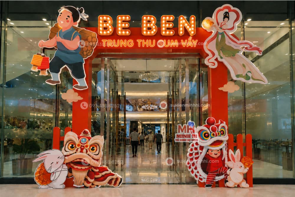 Dịch Vụ Trang Trí Cổng Chào Trung Thu Chuyên Nghiệp Theo Yêu Cầu Cổng chào trang trí trung thu theo nhận diện thương hiệu