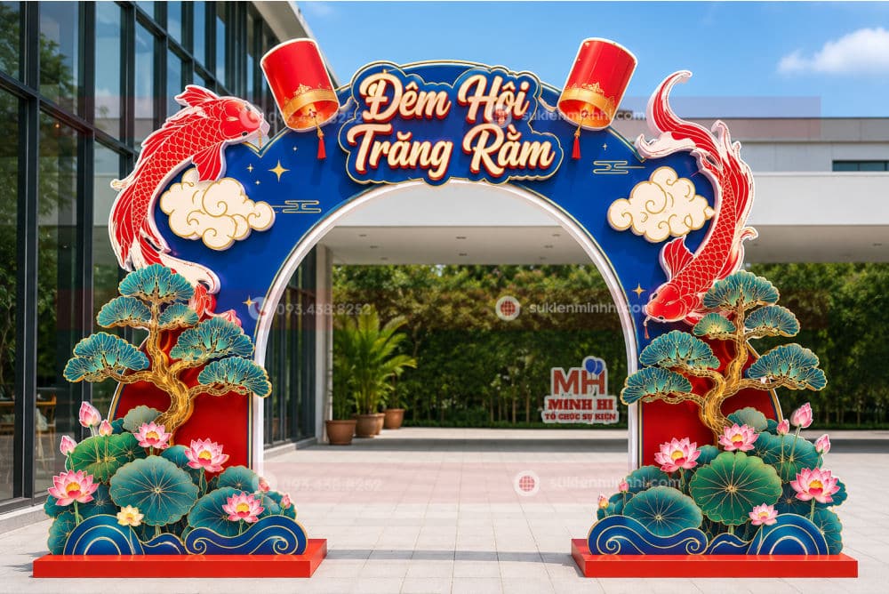 Dịch Vụ Trang Trí Cổng Chào Trung Thu Chuyên Nghiệp Theo Yêu Cầu Trang trí cổng chào hiện đại cho không gian lớn