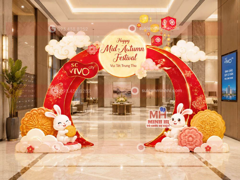 Trang Trí Cổng Chào Trung Thu Cho Chung Cư Đẹp, Ấn Tượng Theo Yêu Cầu Decor cổng chào trung thu cho khu vực trong sảnh