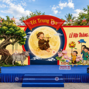 Dịch Vụ Trang Trí Sân Khấu Trung Thu Chuyên Nghiệp Theo Yêu Cầu Trang trí tiểu cảnh trung thu cho sân khấu thiết kế hiện đại