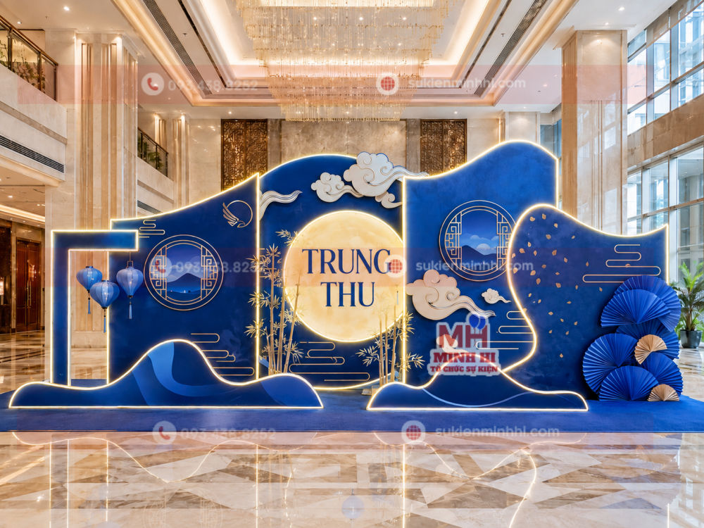 Decor tiểu cảnh trung thu hiện đại cho chung cư kết hợp ánh sáng LED
