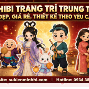 Chibi trang trí trung thu đẹp do Sự Kiện Minh Hi cung cấp