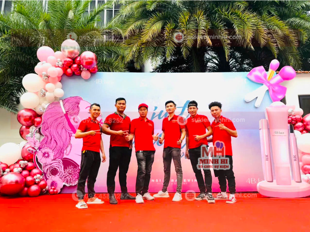 Trang Trí Lễ Ra Mắt Mỹ Phẩm 4B.face Tại Villa Quận 2 Hình ảnh thực tế trang trí cho sự kiện ra mắt sản phẩm 4B: Face do Sự Kiện thực hiện trọn gói