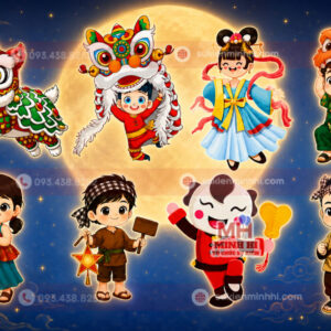 Mẫu chibi trang trí trung thu được yêu thích nhất hiện nay