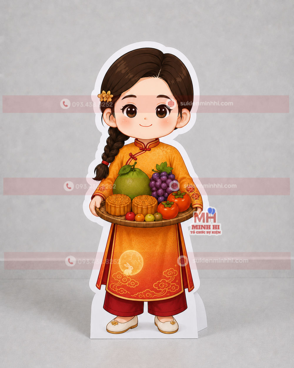 Top 15 Mẫu Mô Hình Chibi Trung Thu Được Yêu Thích Nhất Mô hình Trung Thu check-in bé gái mặc áo dài nâng mâm cỗ
