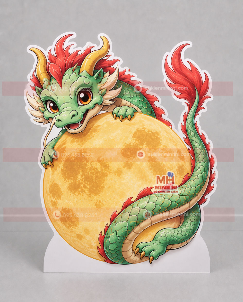Top 15 Mẫu Mô Hình Chibi Trung Thu Được Yêu Thích Nhất Mô hình rồng chibi Trung Thu bay quanh vầng trăng vàng