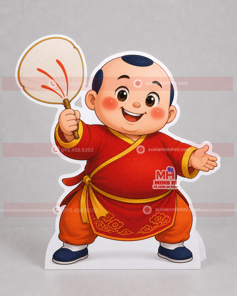 Top 15 Mẫu Mô Hình Chibi Trung Thu Được Yêu Thích Nhất Mô hình ông Địa chibi cầm quạt trang trí trung thu