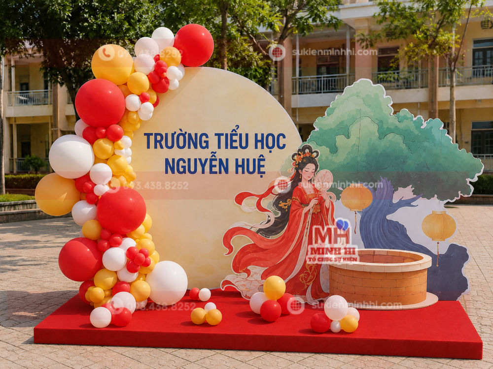 Dịch Vụ Trang Trí Trung Thu Cho Trường Học Trọn Gói Thi công trang trí tiểu cảnh trung thu cho trường học khu vực sân trường
