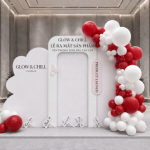 Thiết Kế Backdrop Ra Mắt Sản Phẩm Chuyên Nghiệp Thiết kế trang trí backdrop ra mắt sản phẩm với các chi tiết 3D nhiều lớp