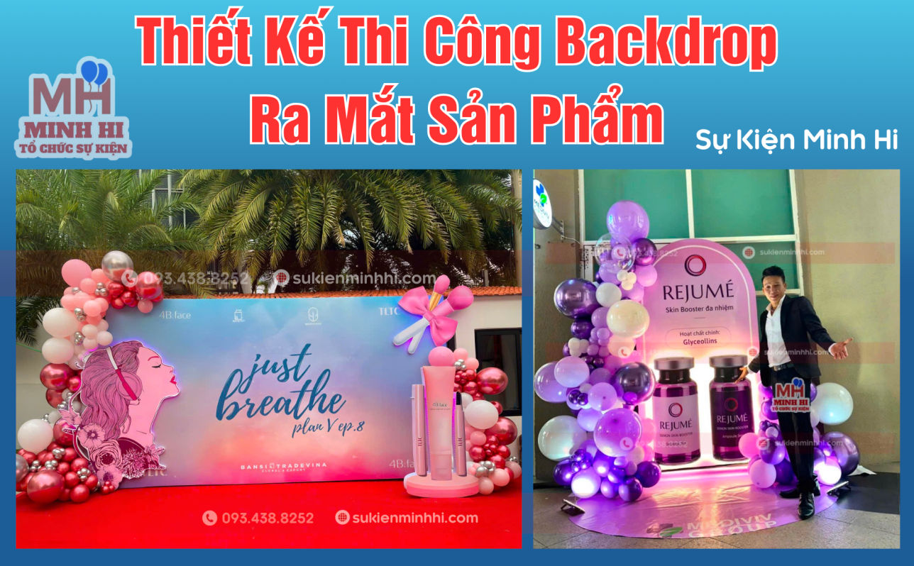 Thiết kế thi công backdrop ra mắt sản phẩm chuyên nghiệp