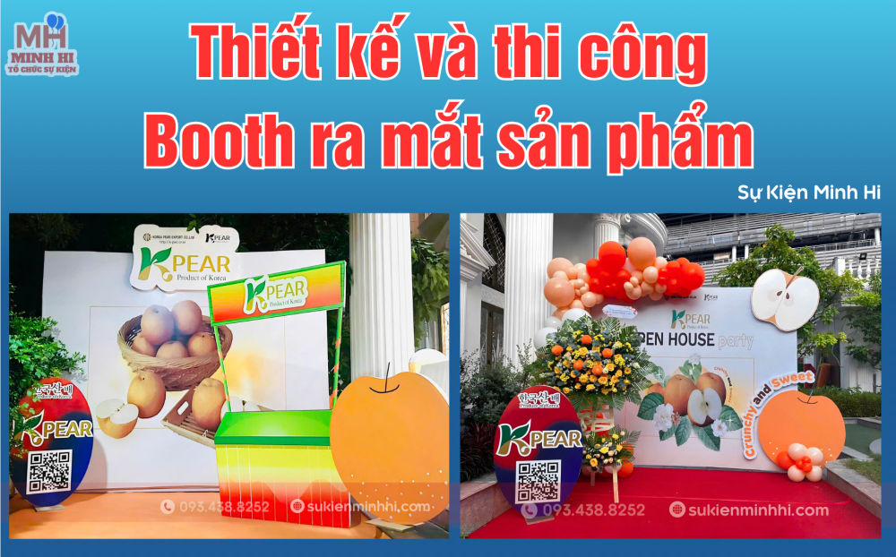 Trang trí booth cho sự kiện lễ ra mắt sản phẩm trọn gói với thiết kế theo concept doanh nghiệp và thi công chuyên nghiệp