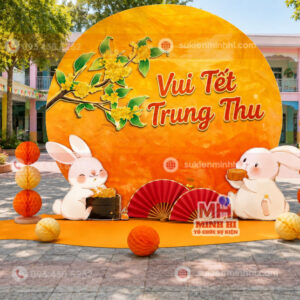 Trang Trí Trung Thu Trường Mầm Non Đẹp, An Toàn Cho Bé Tiểu cảnh check-in trung tghu cho trường học