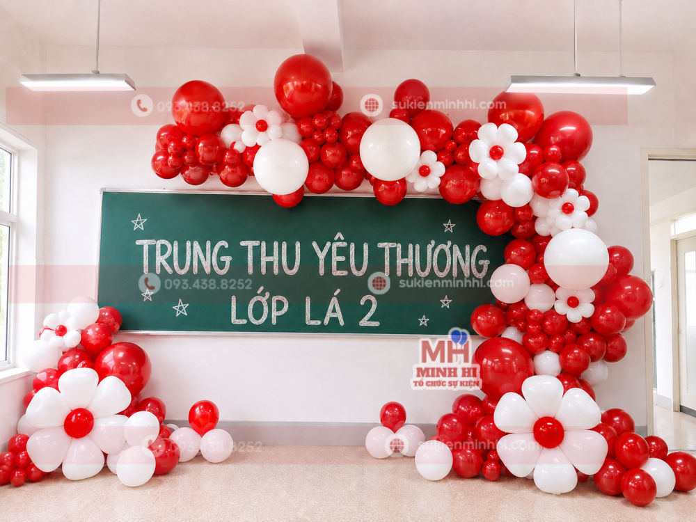 Trang Trí Trung Thu Trường Mầm Non Đẹp, An Toàn Cho Bé Trang trí trung thu cho lớp học bằng bong bóng