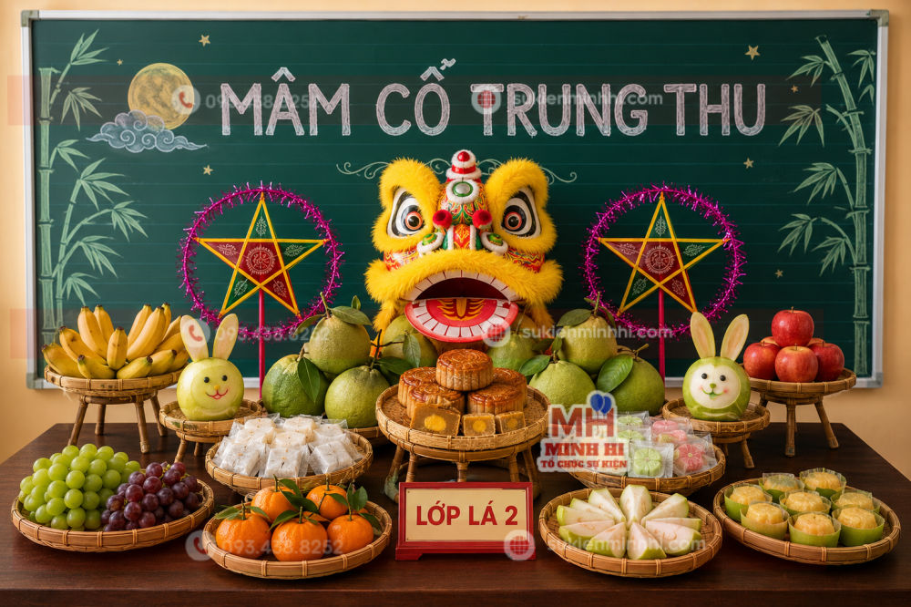 Trang Trí Trung Thu Trường Mầm Non Đẹp, An Toàn Cho Bé Trang trí mâm cỗ trung thu cho lớp học