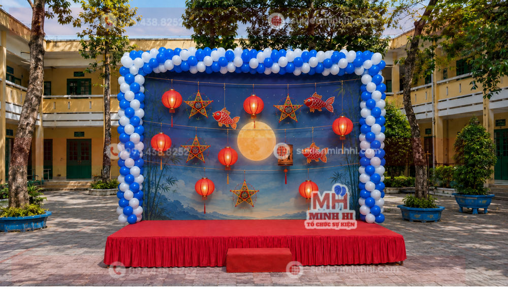 Trang trí tiểu cảnh lồng đèn trung thu rực rỡ