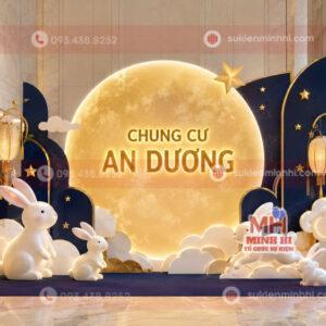 Trang trí tiểu cảnh trung thu cho chung cư kết hợp LED hiện đại làm nổi bật thương hiệu riêng