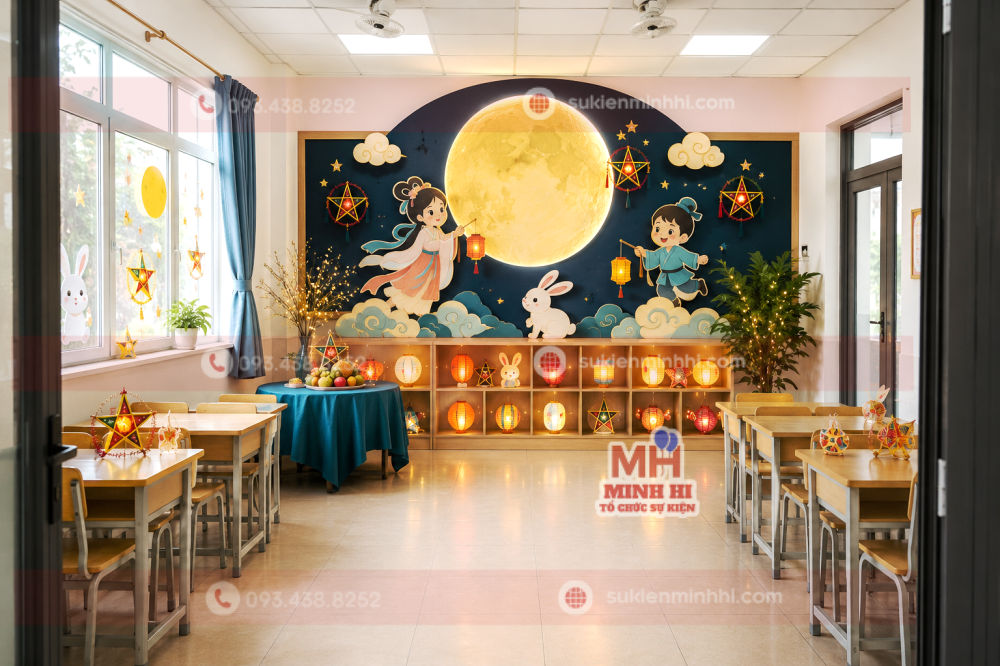 Dịch Vụ Trang Trí Trung Thu Cho Trường Học Trọn Gói Trang trí trung thu cho lớp học đẹp an toàn
