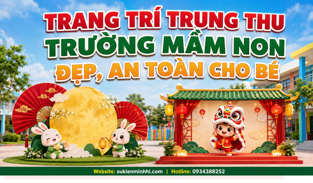 Trang Trí Trung Thu Trường Mầm Non Đẹp, An Toàn Cho Bé Trang trí trung thu cho trường mầm non đẹp an toàn